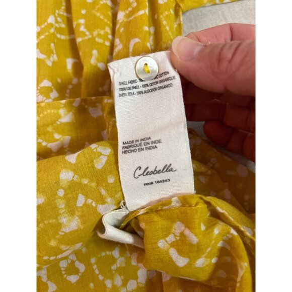 Cleobella Yellow & White Floral Boho Blouse With Tassels & Balloon Sleeves XL - Picture 2 of 9